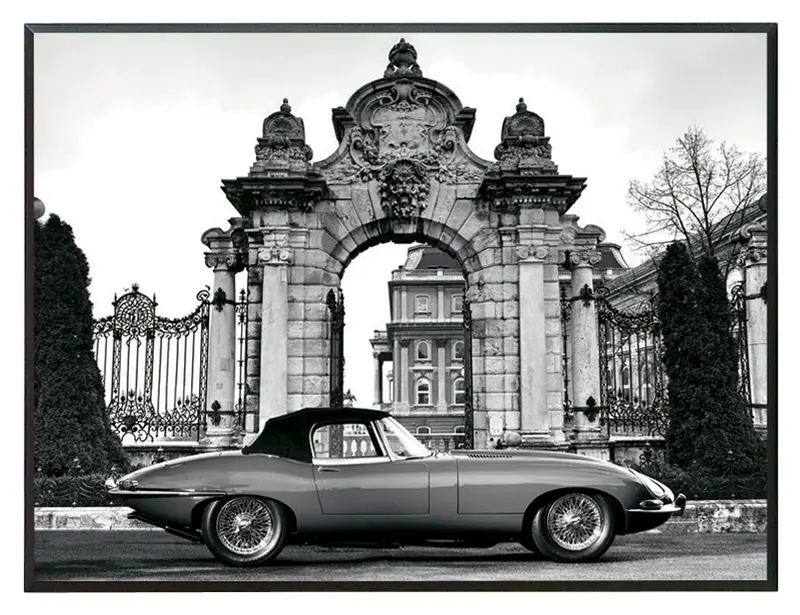 Obraz Samochód Vintage I, czarno-biała fotografia na płycie 41x31 cm