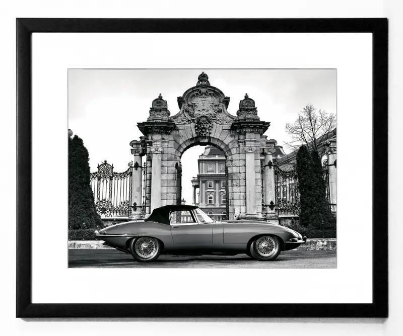 Obraz Samochód Vintage I, czarno-biała fotografia w ramie 50x40 cm