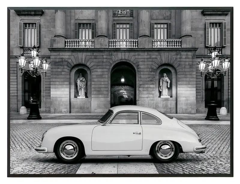 Obraz Samochód Vintage II, czarno-biała fotografia na płycie 41x31 cm