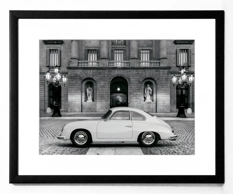 Obraz Samochód Vintage II, czarno-biała fotografia w ramie 50x40 cm