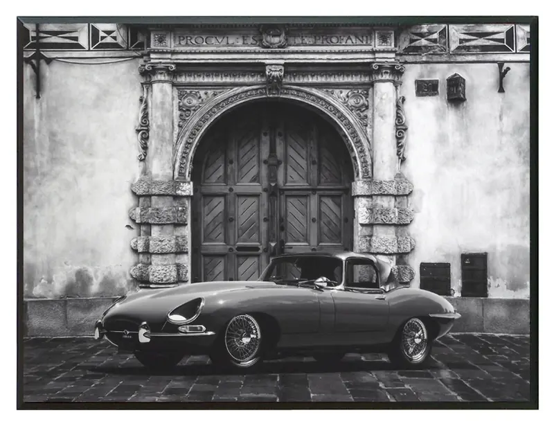 Obraz Samochód Vintage IV, czarno-biała fotografia na płycie 41x31 cm