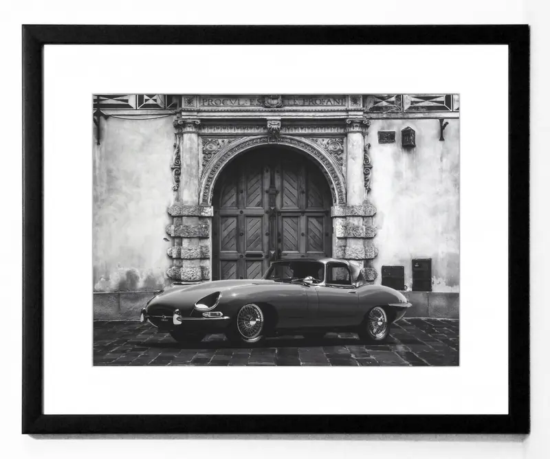 Obraz Samochód Vintage IV, czarno-biała fotografia w ramie 50x40 cm