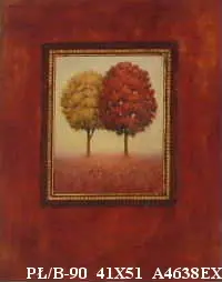 Obraz Samotne drzewa w jesiennych barwach 41x51 cm