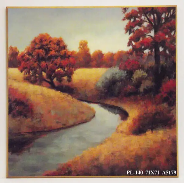 Obraz Słoneczne pola nad rzeką 71x71 cm