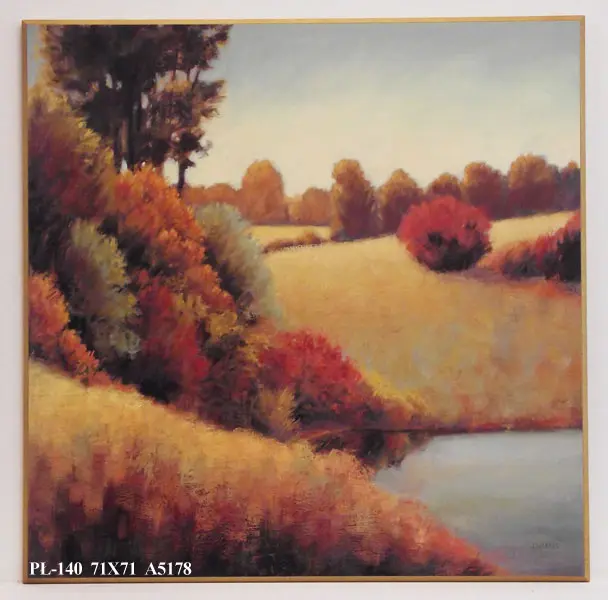 Obraz Słoneczne pola nad rzeką 71x71 cm