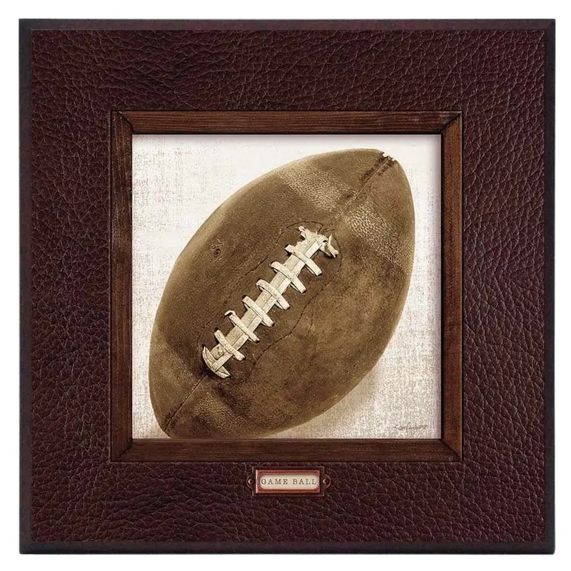Obraz Sportowa kolekcja retro, piłka do rugby na płycie 31X31 cm z pogrubieniem