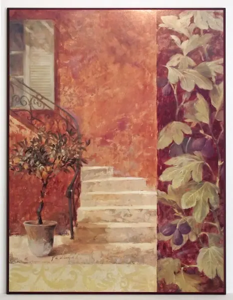 Obraz Śródziemnomorski zakątek ze schodami 61x81 cm