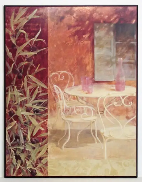 Obraz Śródziemnomorski zakątek ze stolikiem 61x81 cm