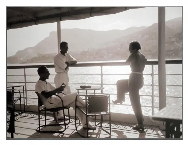 Obraz Stare fotografie, na pokładzie łodzi, Monte Carlo 81x61 cm