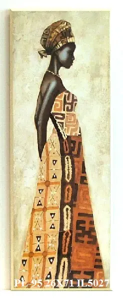 Obraz Stojąca Afrykanka w sukni 26x71 cm