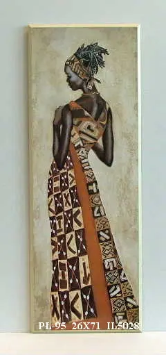 Obraz Stojąca Afrykanka w sukni 26x71 cm