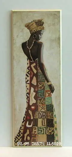 Obraz Stojąca Afrykanka w sukni 26x71 cm