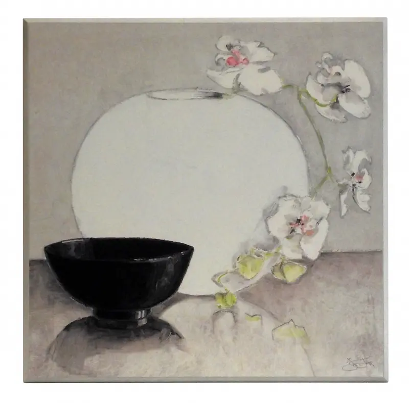 Obraz Storczyki w japońskim wazonie 51x51 cm
