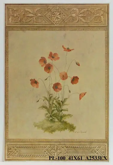 Obraz Stylizowane czerwone kwiatki 41x61 cm