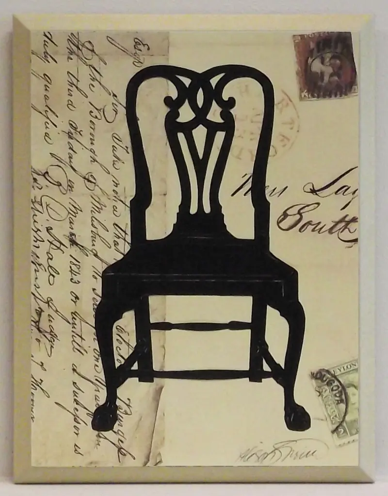 Obraz Sylwetka krzesła II na płycie 17x22 cm