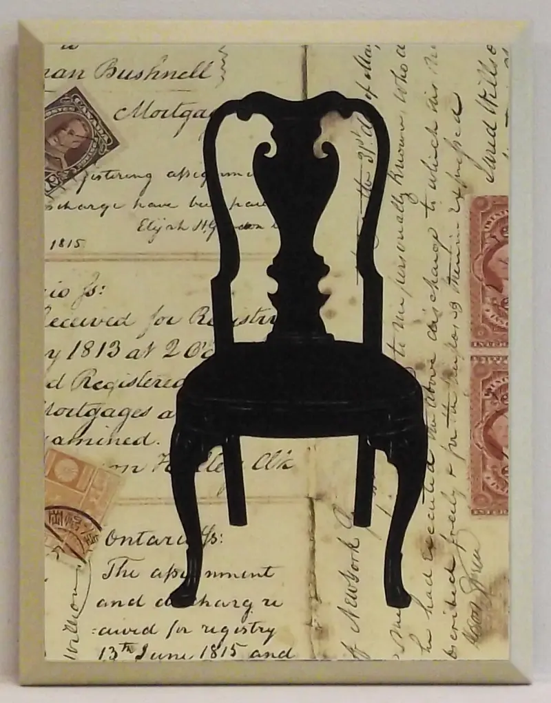 Obraz Sylwetka krzesła III na płycie 17x22 cm
