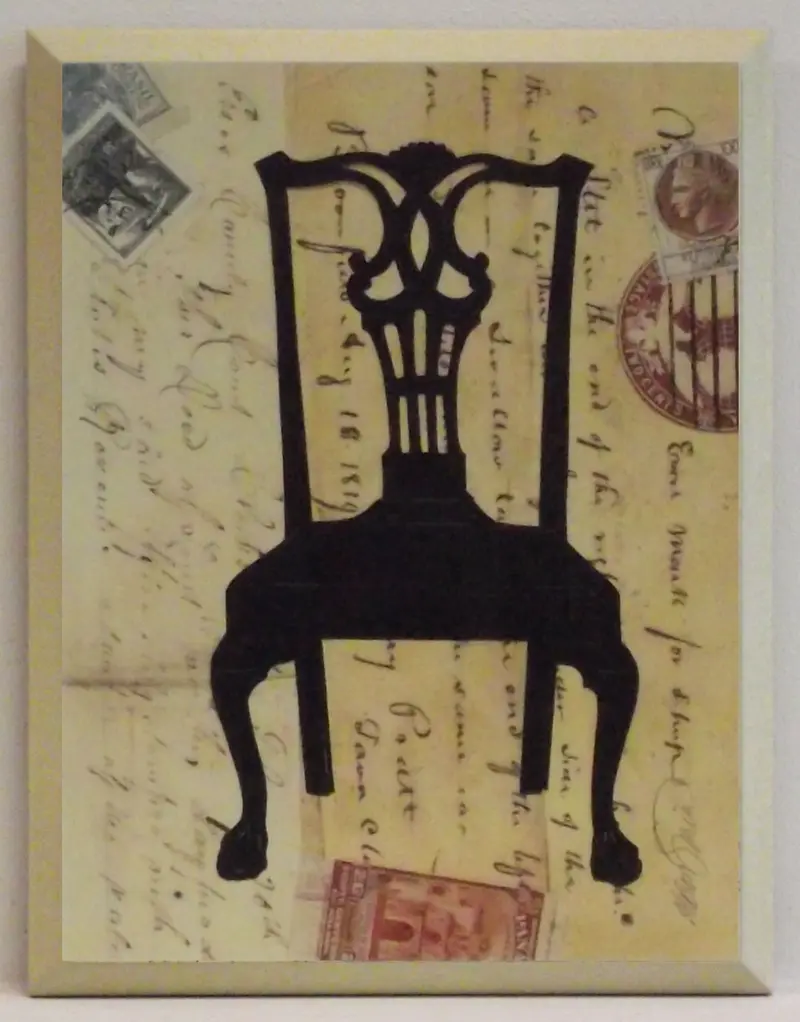 Obraz Sylwetka krzesła IV na płycie 17x22 cm