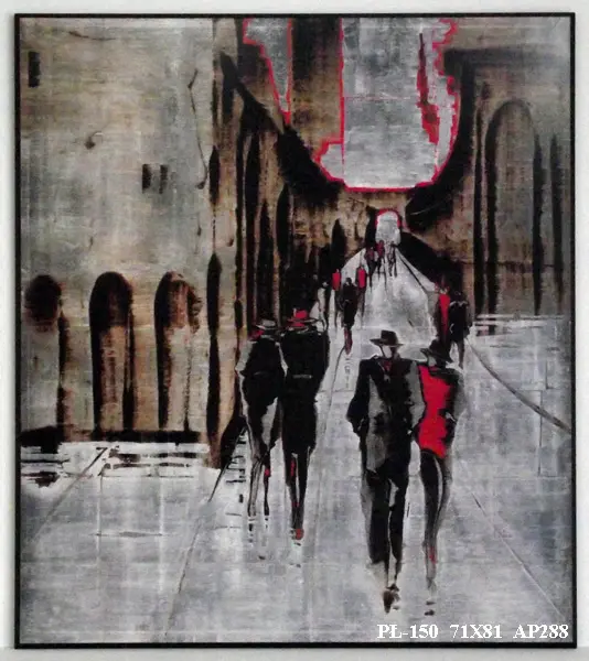 Obraz Sylwetki ludzi w architekturze 71x81 cm