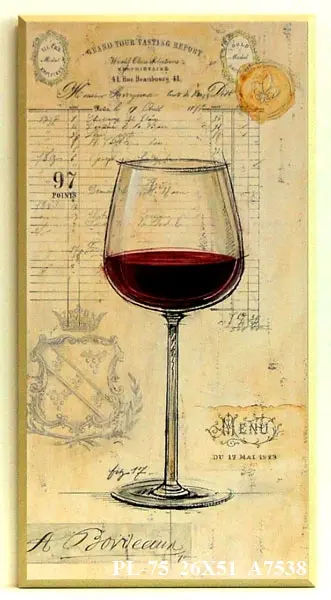 Obraz Szkic czerwonego wina w kieliszku 26x51 cm