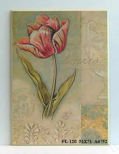Obraz Szkic tulipana z antycznymi zdobieniami 51x71 cm