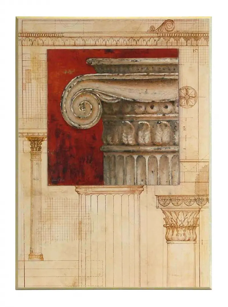 Obraz Szkice kolumny korynckiej z kolumną jońską 51x71 cm