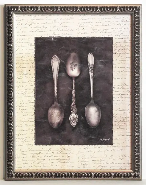 Obraz Sztućće, trzy łyżki drewnianej 30x40 cm