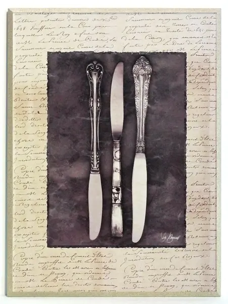 Obraz Sztućće, trzy noże 31x41 cm