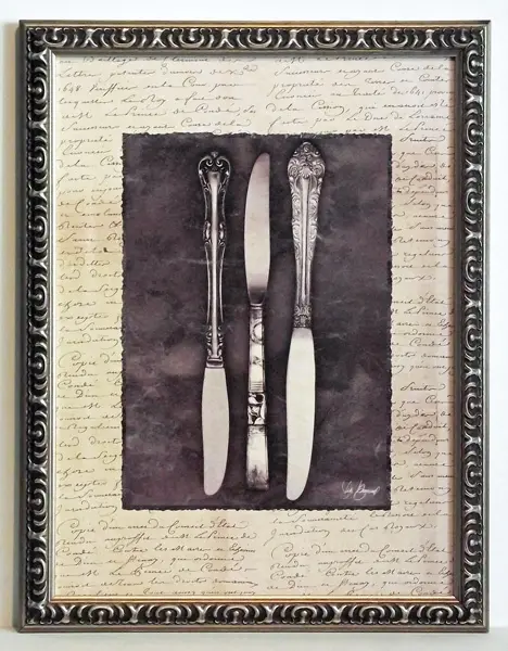 Obraz Sztućće, trzy noże drewnianej 30x40 cm