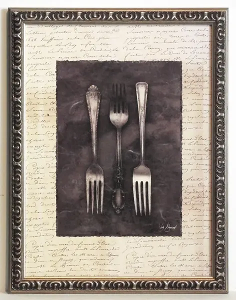 Obraz Sztućće, trzy widelce drewnianej 30x40 cm