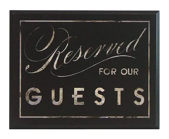 Obraz Szyld hotelowy 'Reserved for our Guests' na płycie 31x25 cm