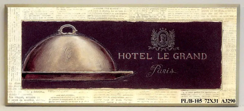 Obraz Szyld hotelu w Paryżu 72x31 cm