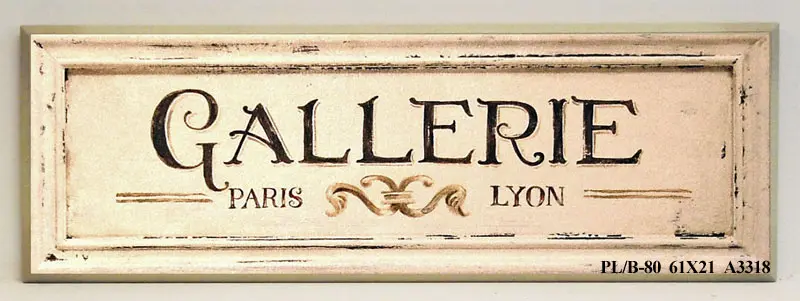 Obraz Szyld paryskiej galerii 61x21 cm