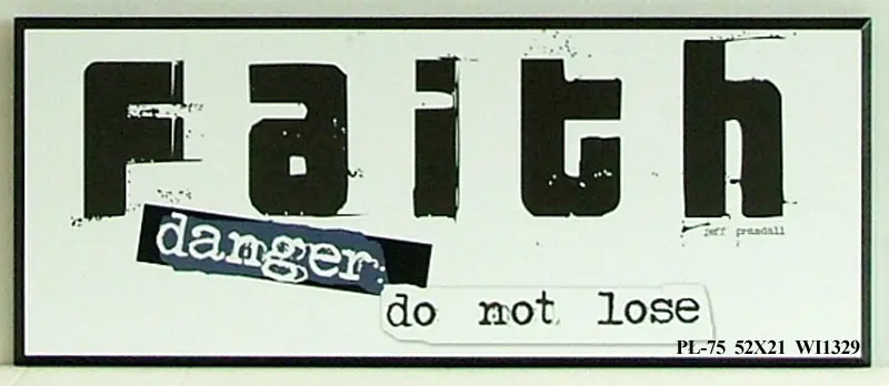 Obraz Szyld z sentencją, wiara FAITH 52x21 cm