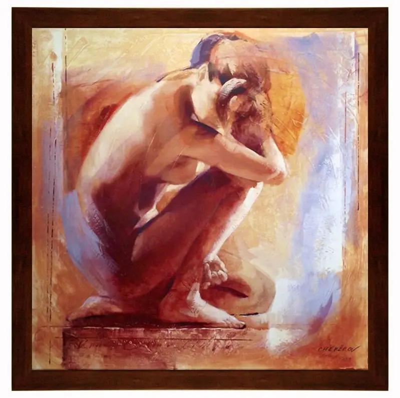 Obraz T. Chekirov, 'Please' - kolorowy akt kobiety 70x70 cm