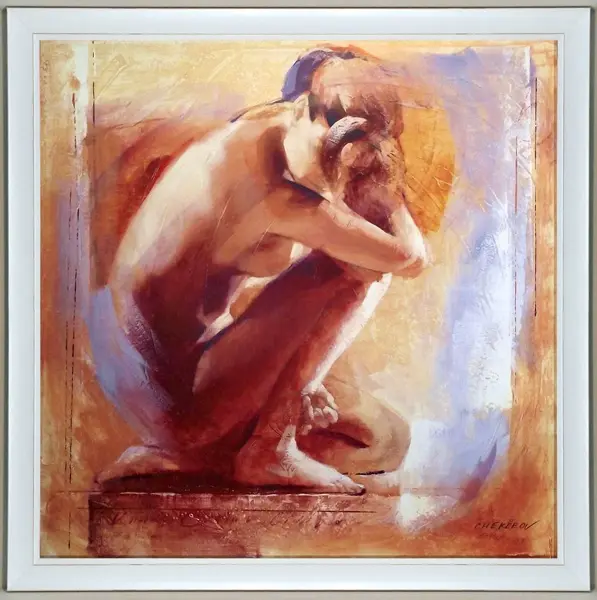 Obraz T. Chekirov, 'Please' - kolorowy akt kobiety 70x70 cm