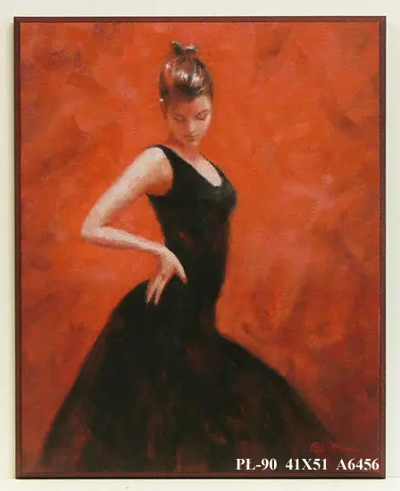 Obraz Tancerka w czarnej sukience 41x51 cm