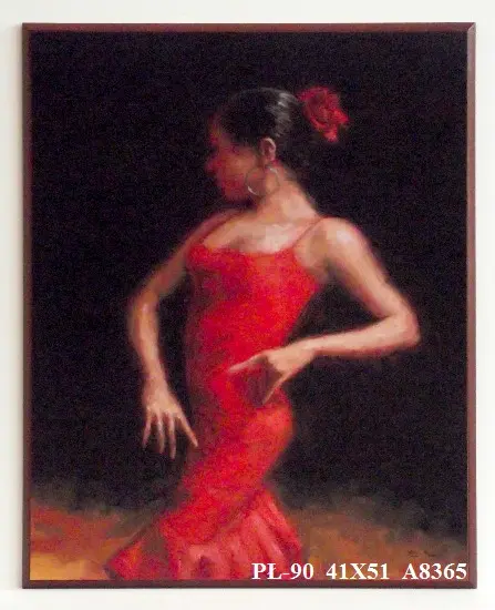 Obraz Tancerka w czerwonej sukience 41x51 cm