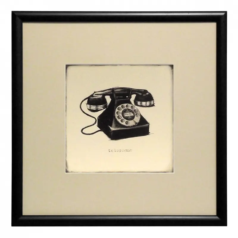Obraz Telefon retro w ramie z passe-partout 30x30 cm