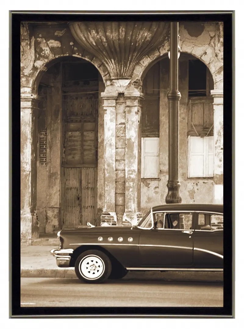 Obraz Tony Koukos - Havana, kubańskie samochody - fotografia w sepii 50x70 cm