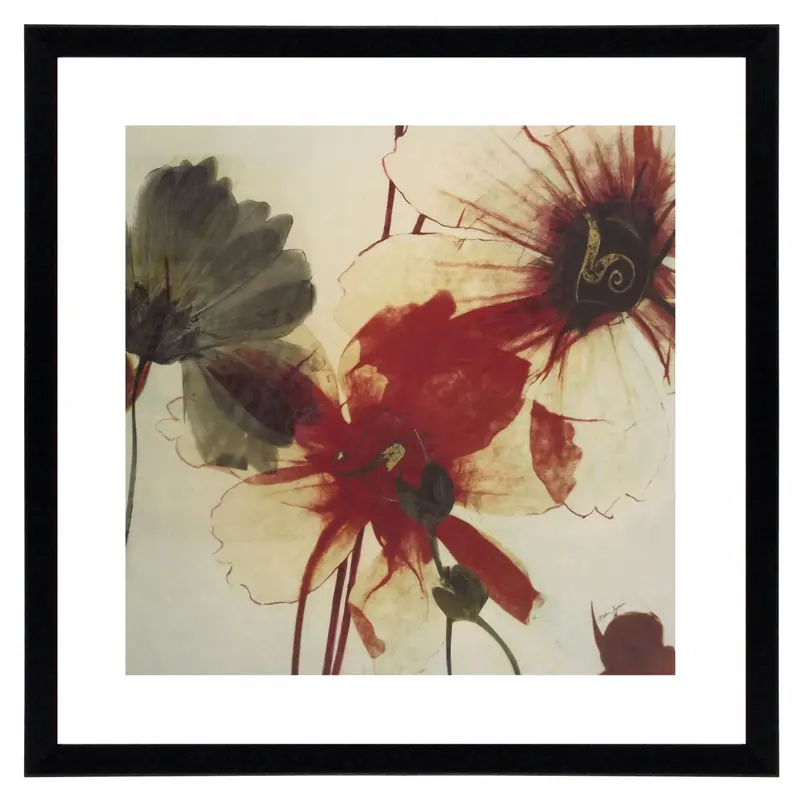 Obraz Transparentne kwiaty 2 w ramie 60x60 cm