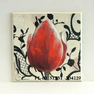 Obraz Tulipan na ornamencie 31x31 cm