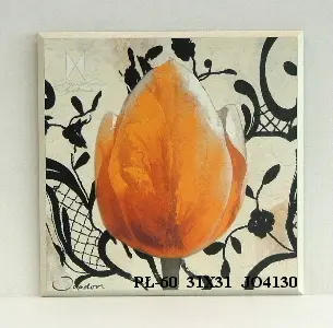 Obraz Tulipan na ornamencie 31x31 cm
