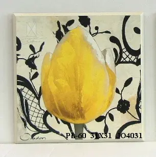 Obraz Tulipan na ornamencie 31x31 cm