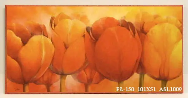 Obraz Tulipany w ciepłych barwach 51x101 cm