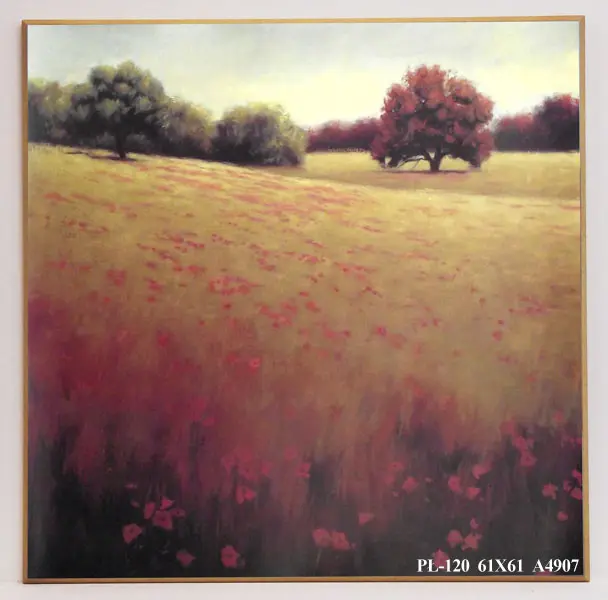 Obraz Ukwiecone pola z drzewami 61x61 cm