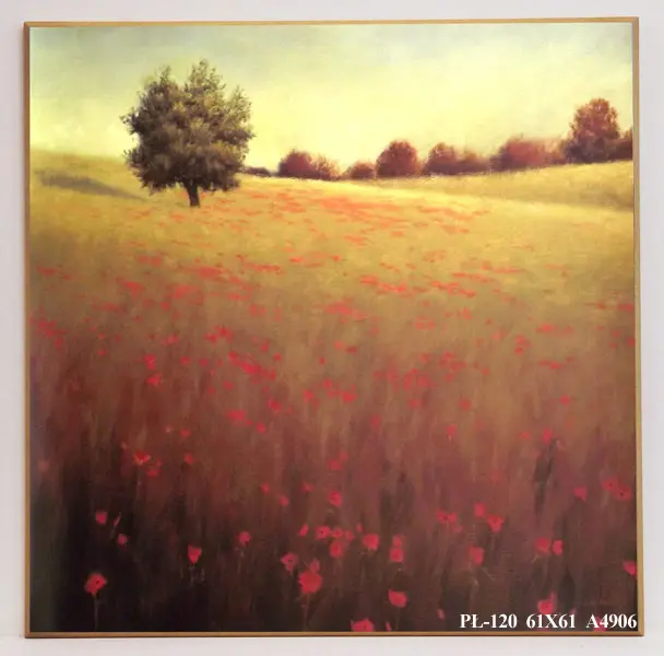 Obraz Ukwiecone pola z drzewami 61x61 cm