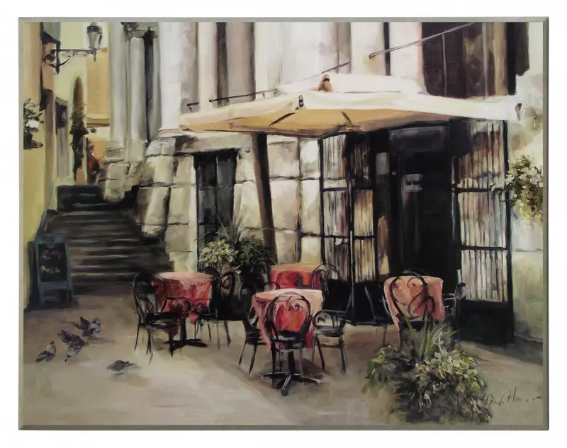 Obraz Uliczka z winną piwniczką Vicenzy na płycie 72x57 cm