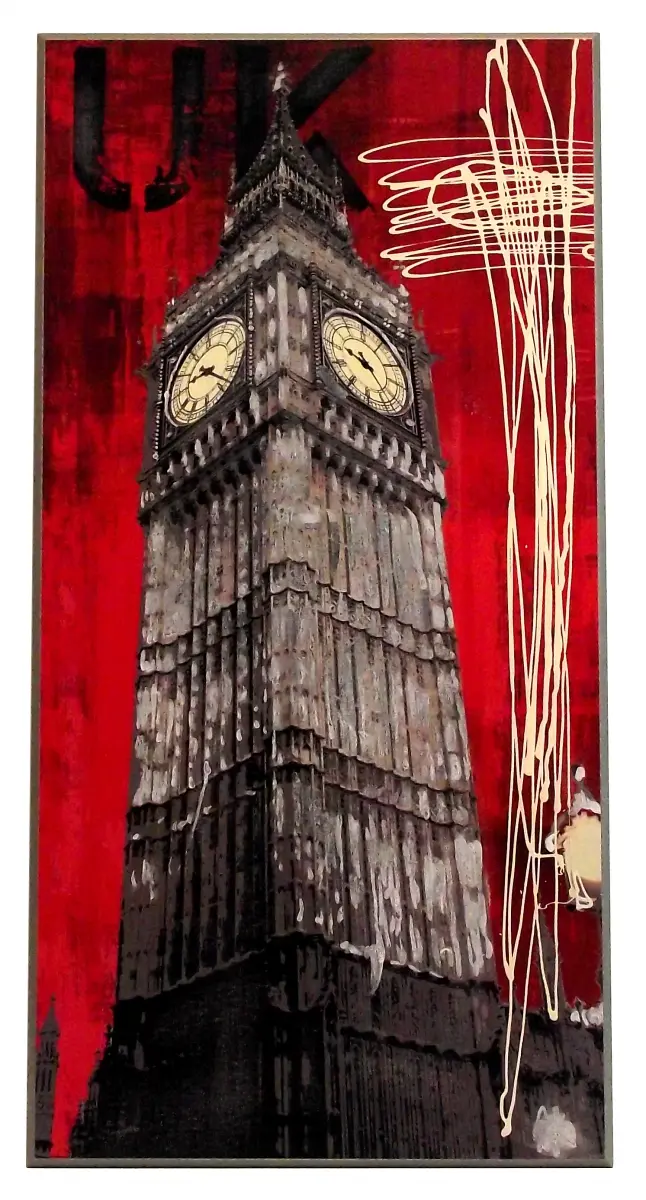 Obraz W czerwieni, Big Ben, Wielka Brytania 51x101 cm