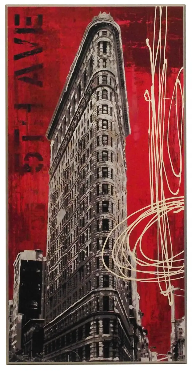 Obraz W czerwieni, Flatiron 51x101 cm