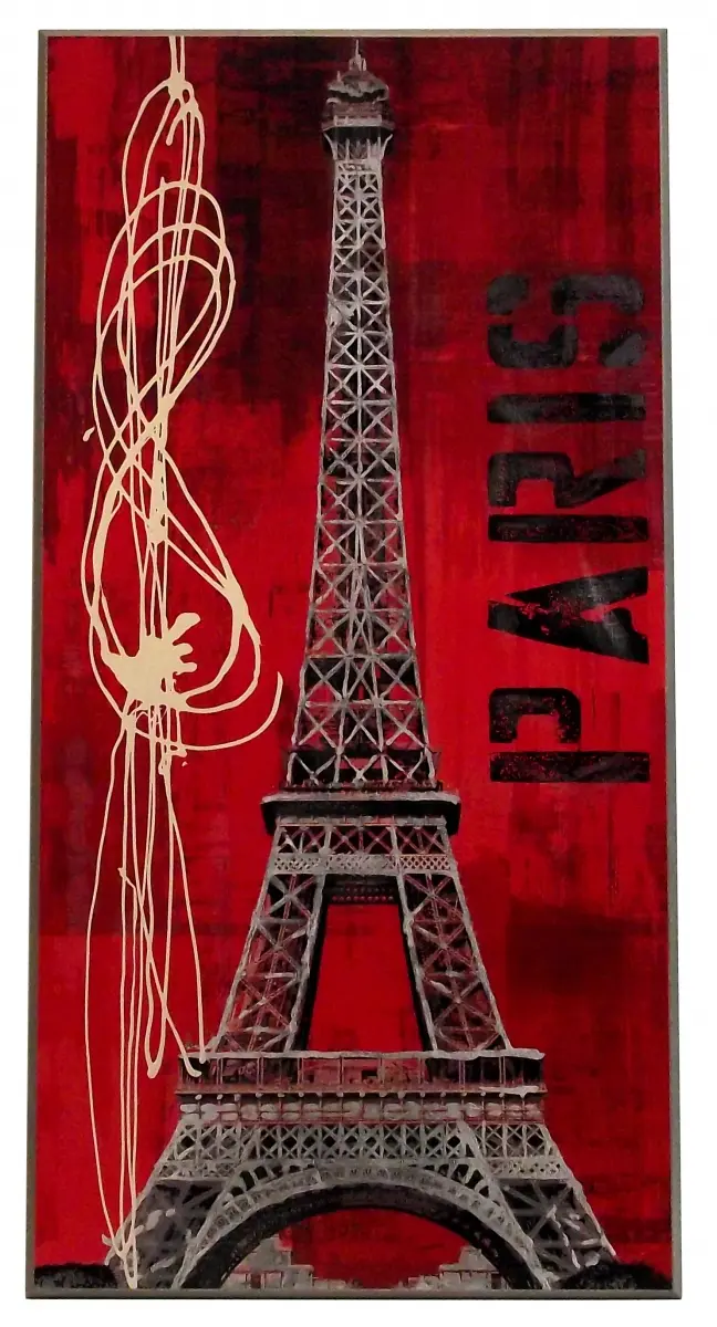 Obraz W czerwieni, Wieża Eiffla, Paryż 51x101 cm
